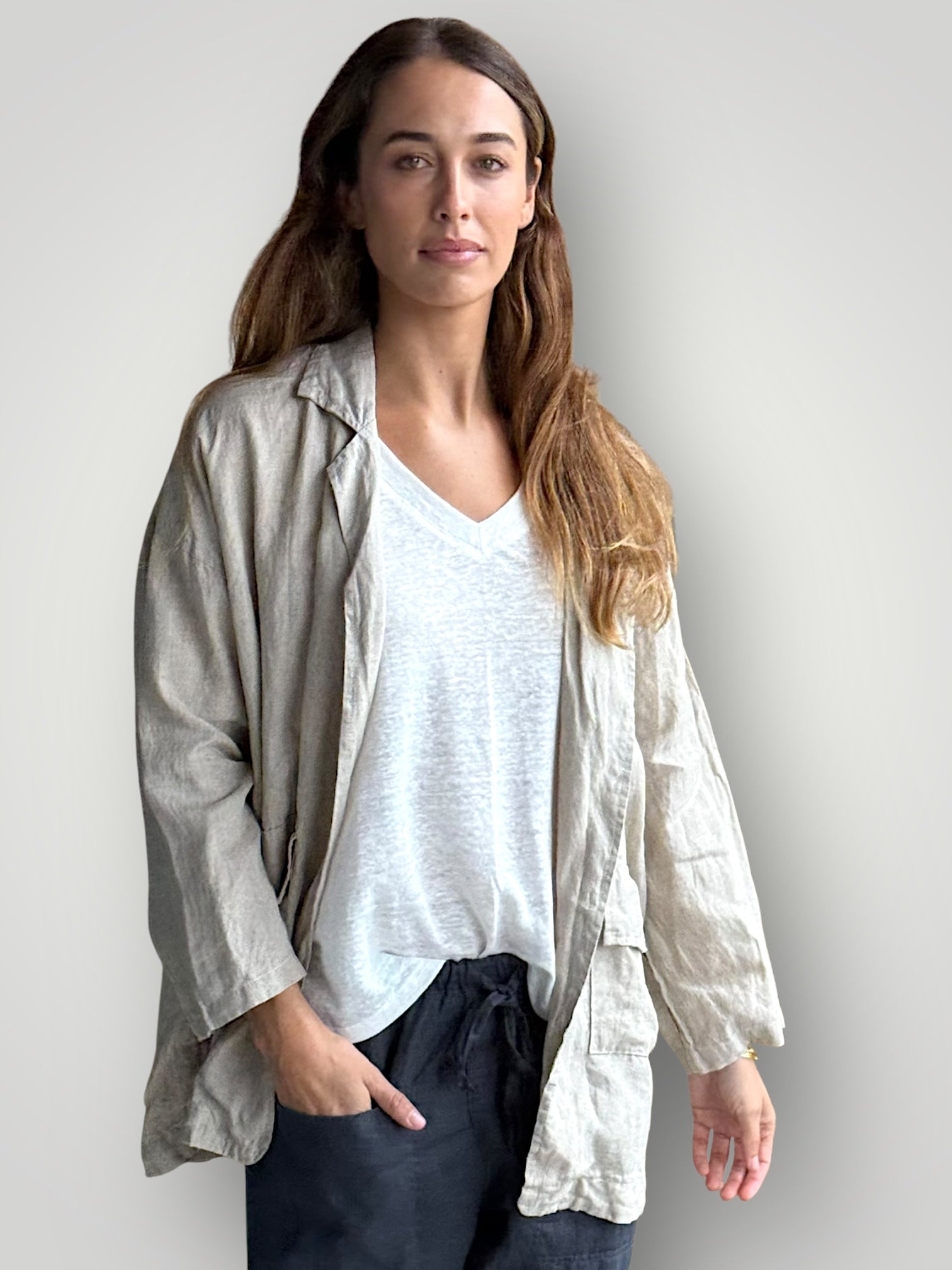eden blazer - natural linen Shirts