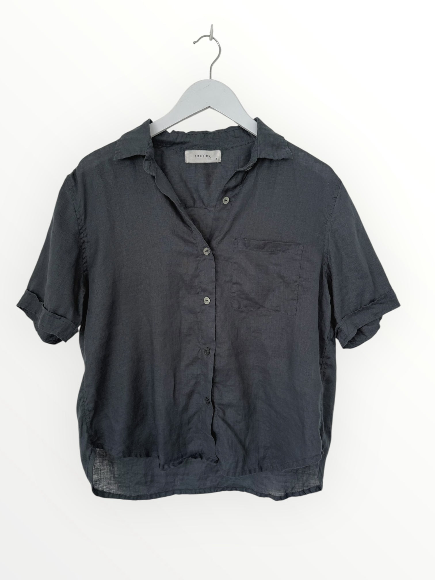 erin shirt-charcoal linen Apparel