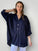 megan shirt - navy linen Apparel