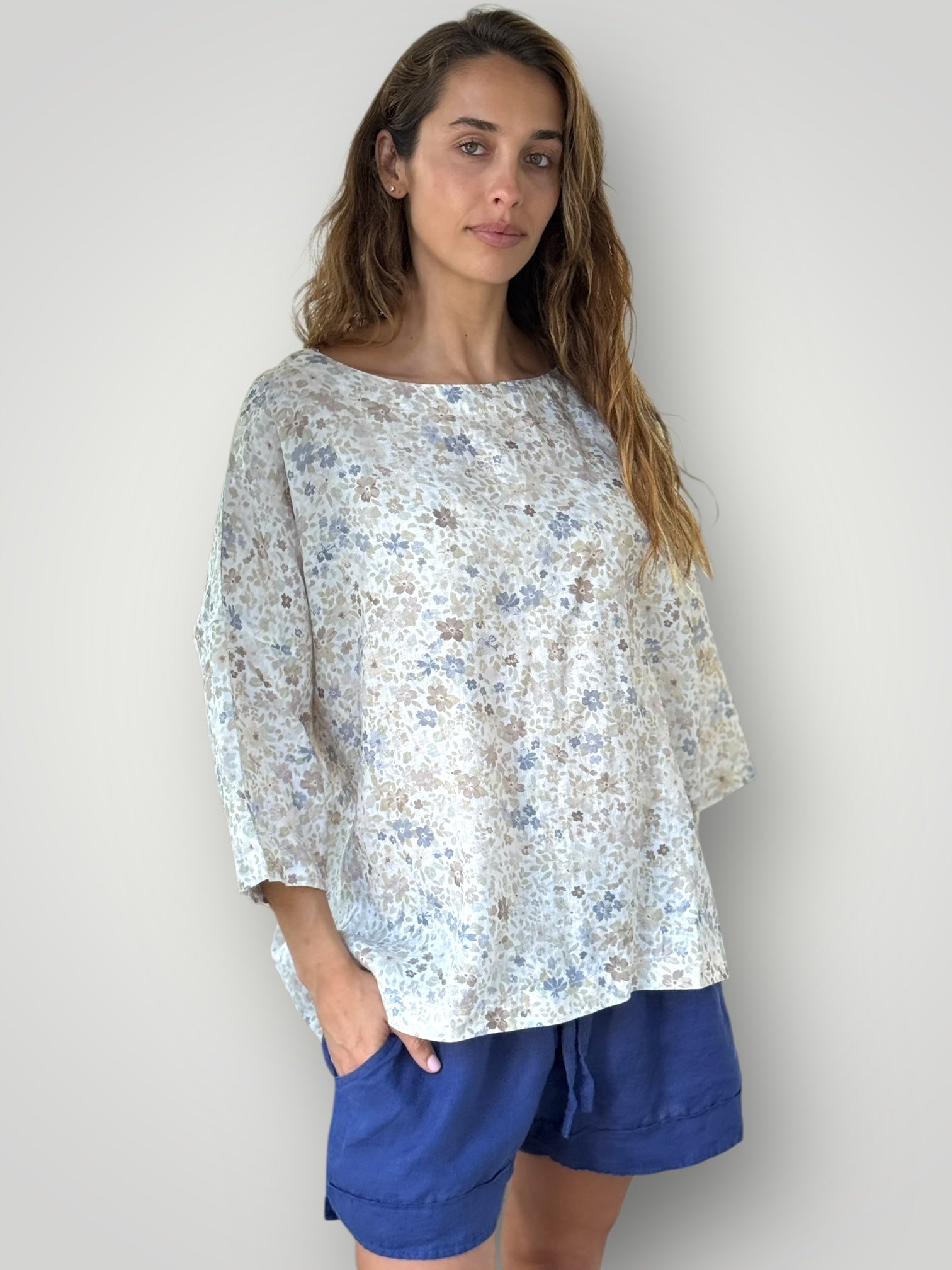 marita top - flower patch linen Apparel