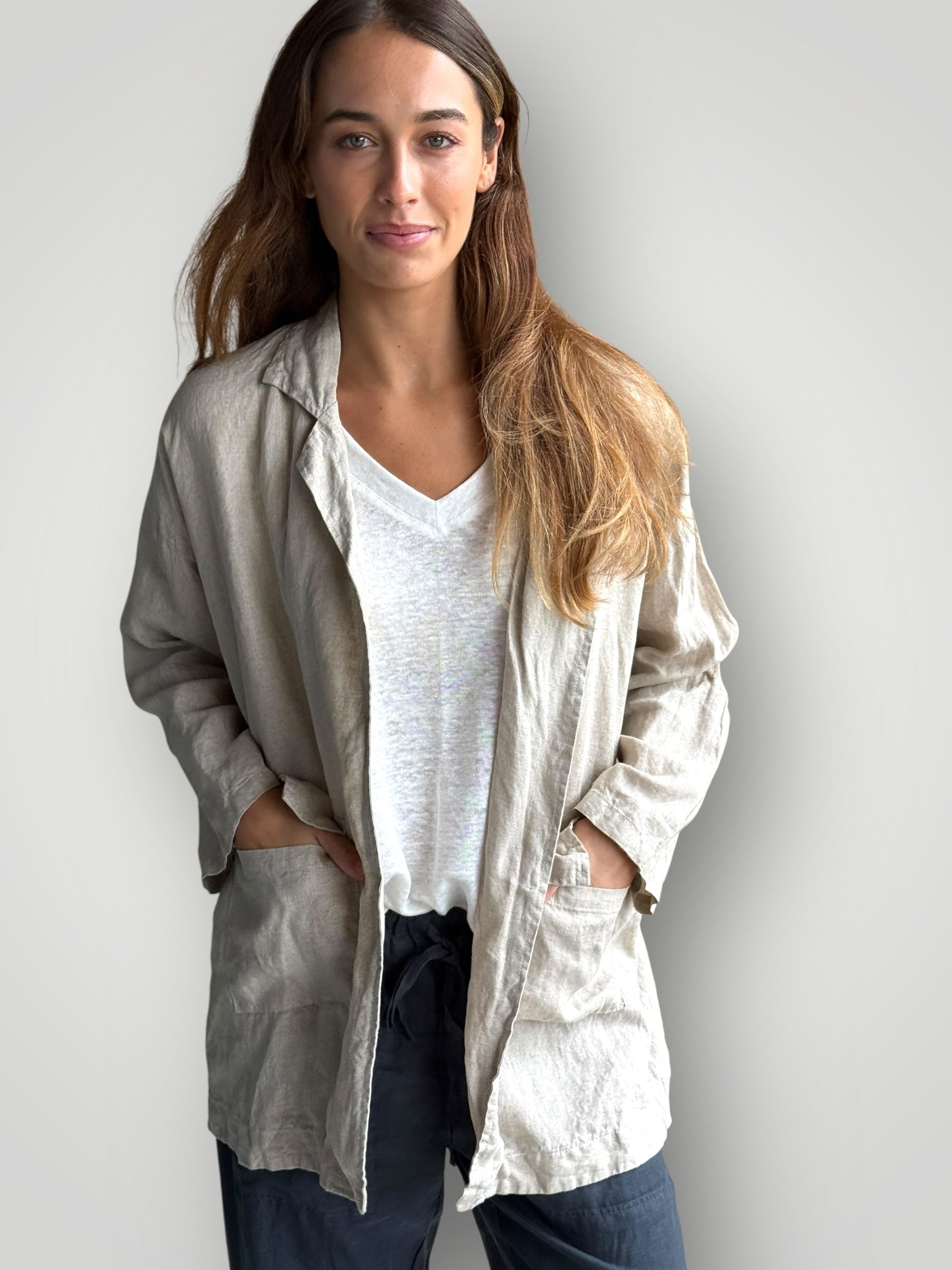 eden blazer - natural linen Shirts