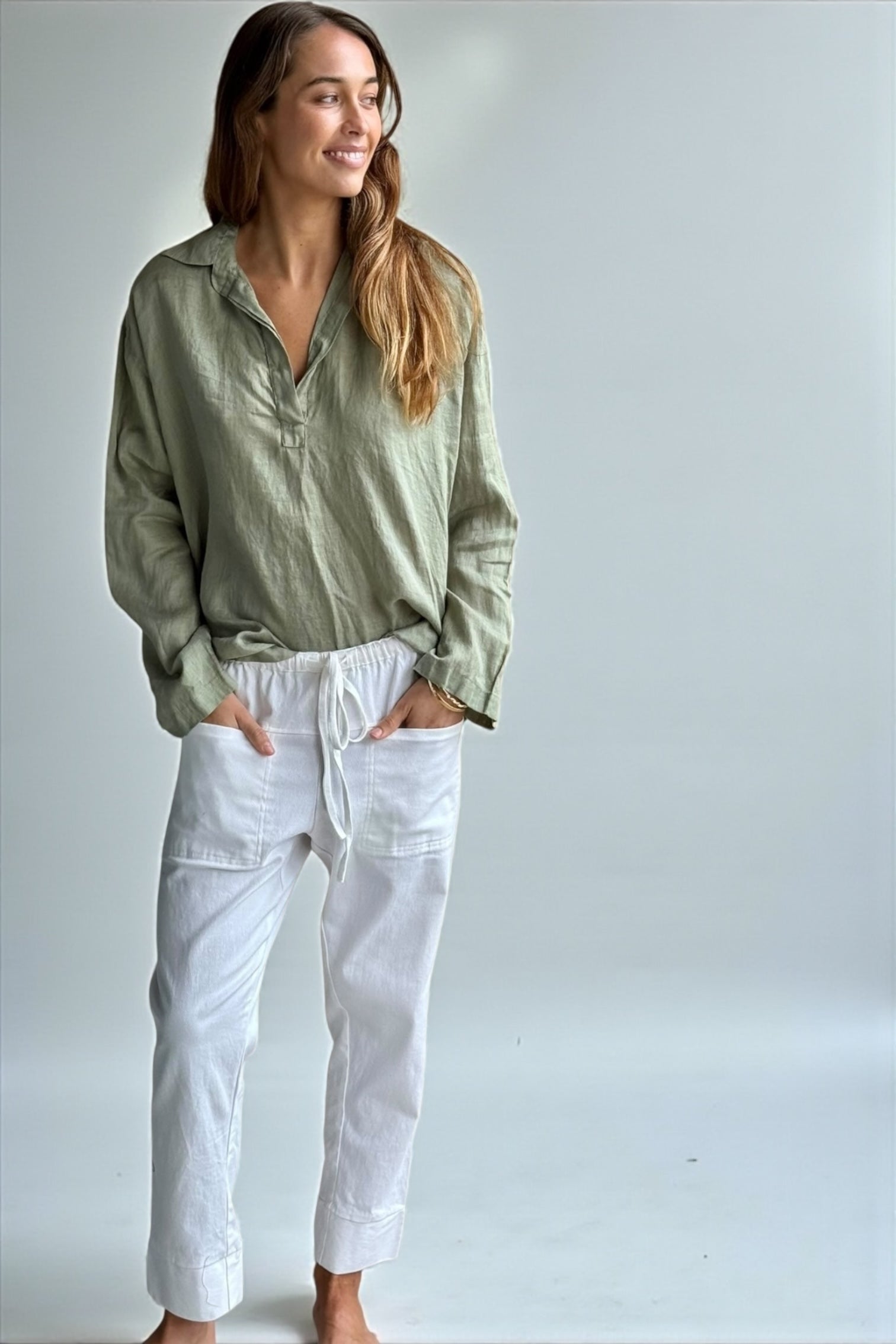 dylan pant-chalk twill cotton Apparel