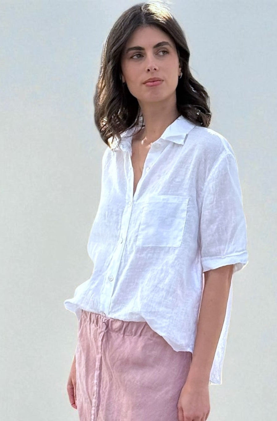 erin shirt-white linen Apparel