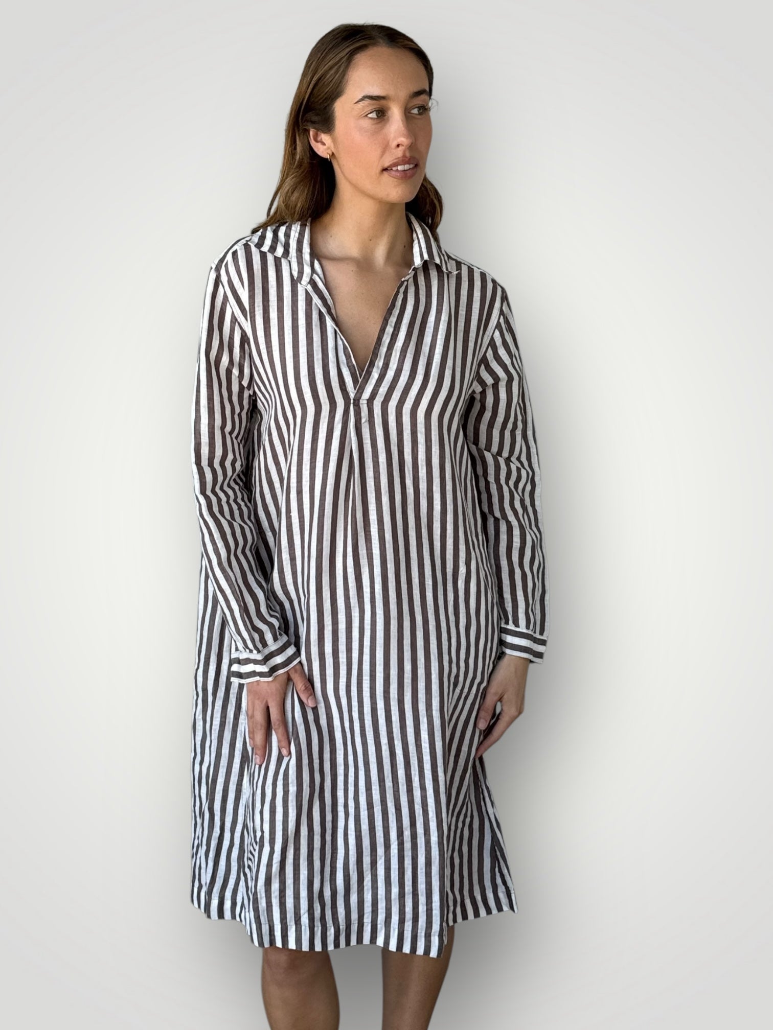bianca dress -soil stripe linen Apparel