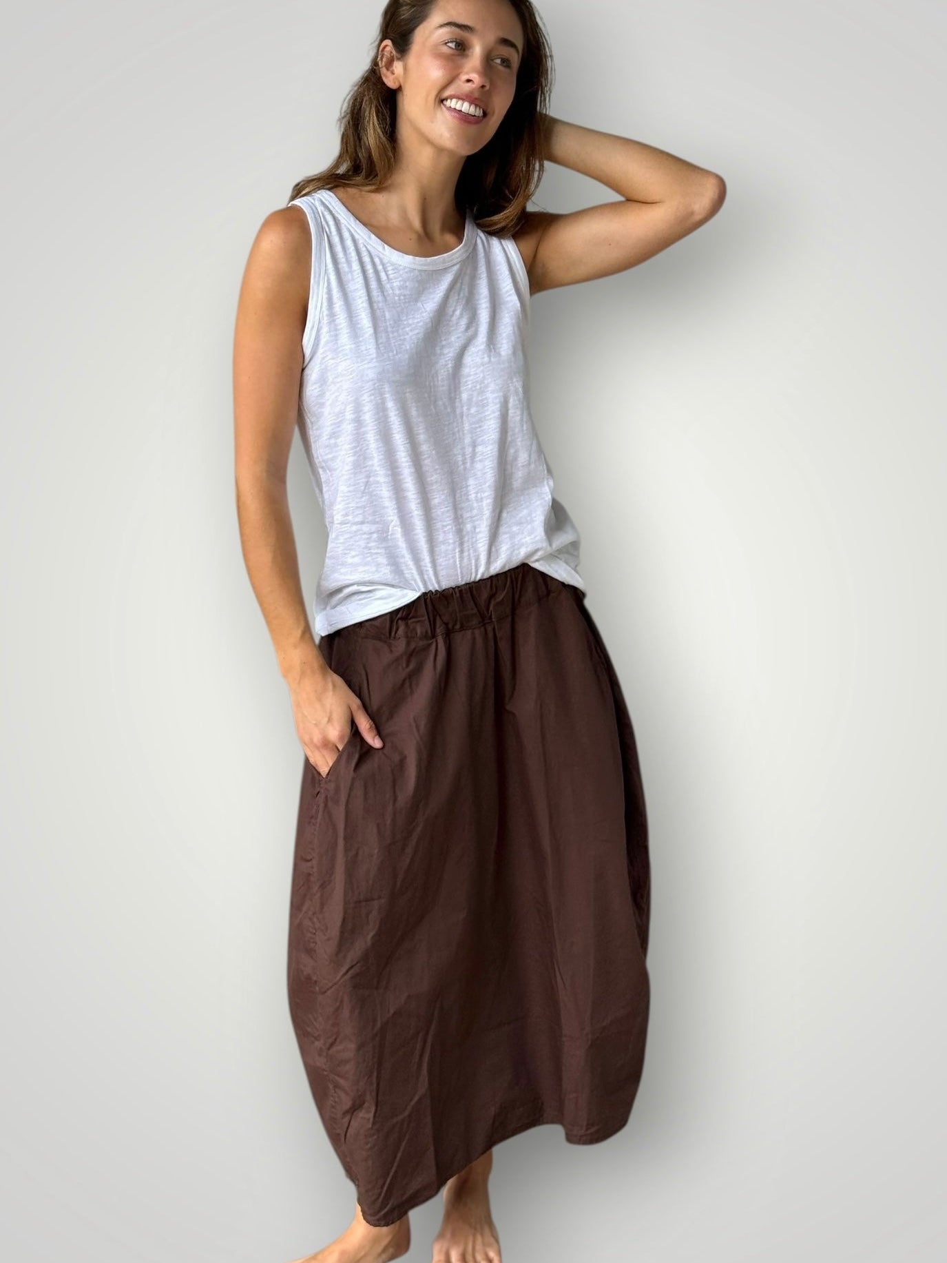 lana skirt - chocolate cotton Apparel