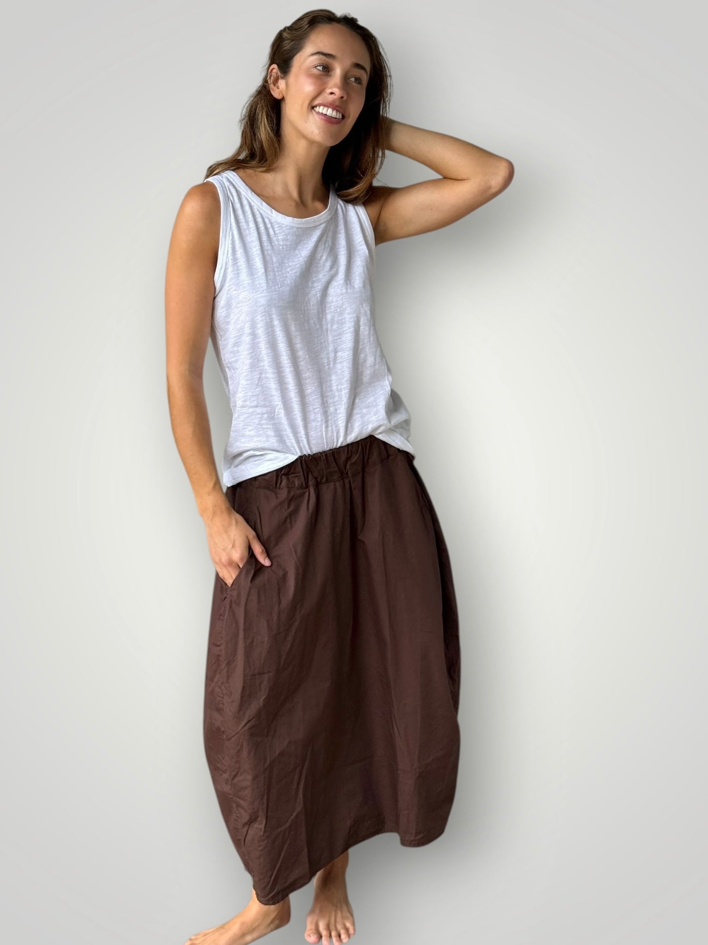 lana skirt - chocolate cotton Apparel