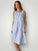 becky dress - cornflower stripe linen Apparel