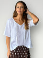serena top-white linen