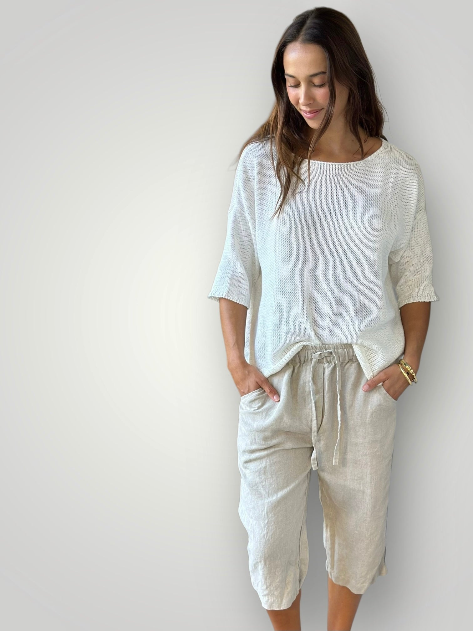 billy short-natural linen Apparel