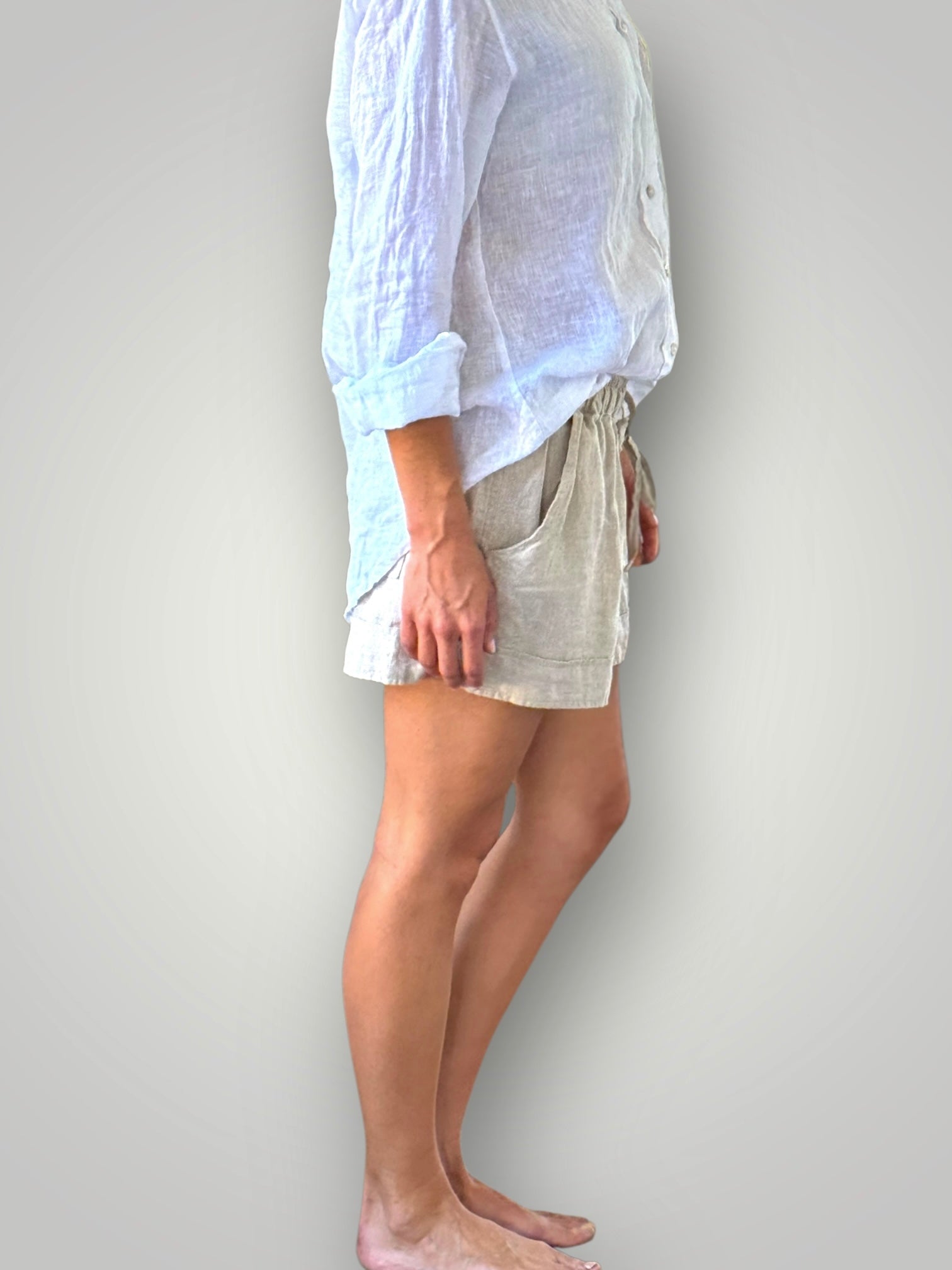 piper short - natural linen