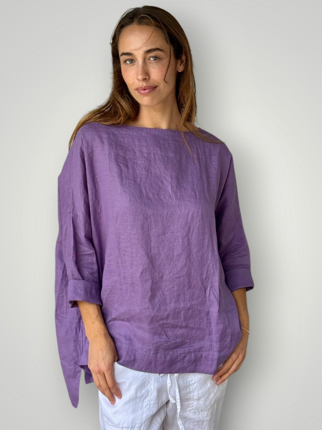 avril top - orchid linen Apparel