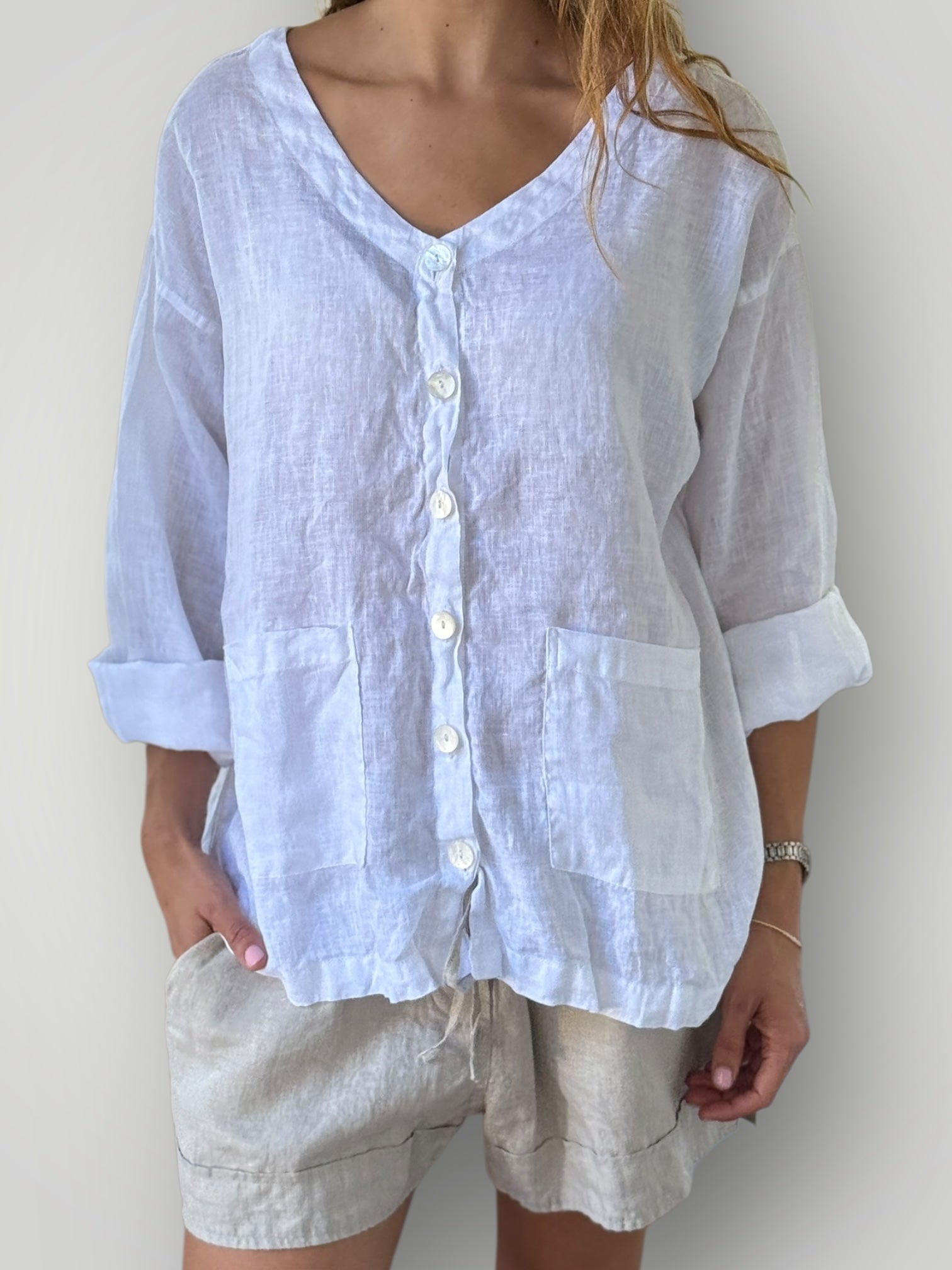 jamie jacket - white linen Apparel