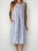 becky dress - cornflower stripe linen Apparel