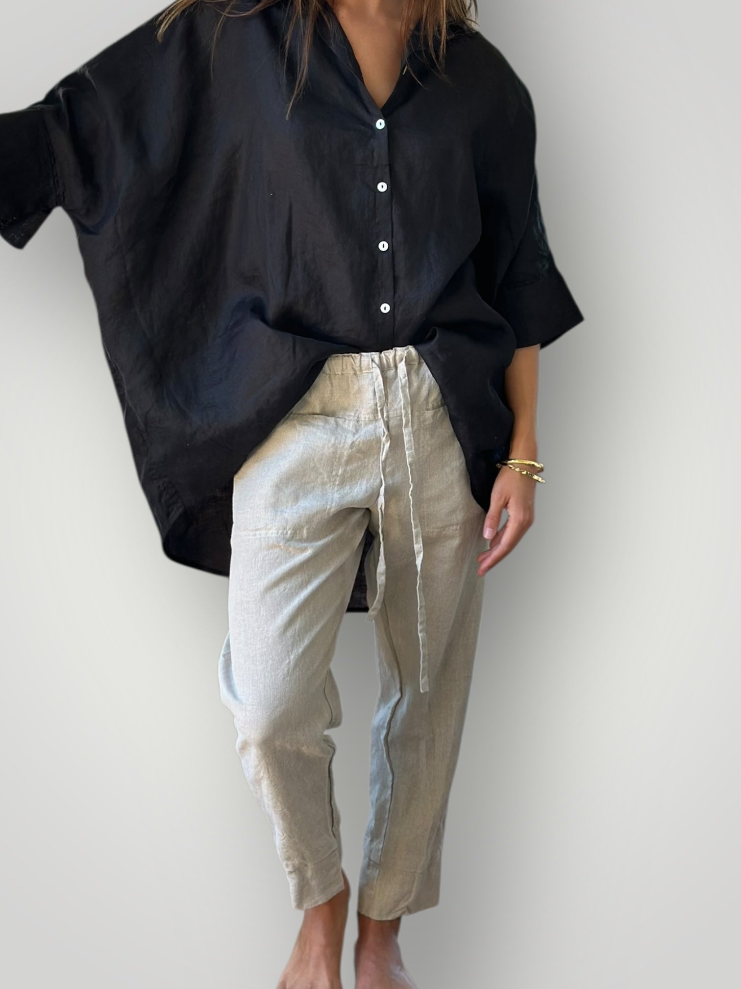 darcy pants - natural linen General