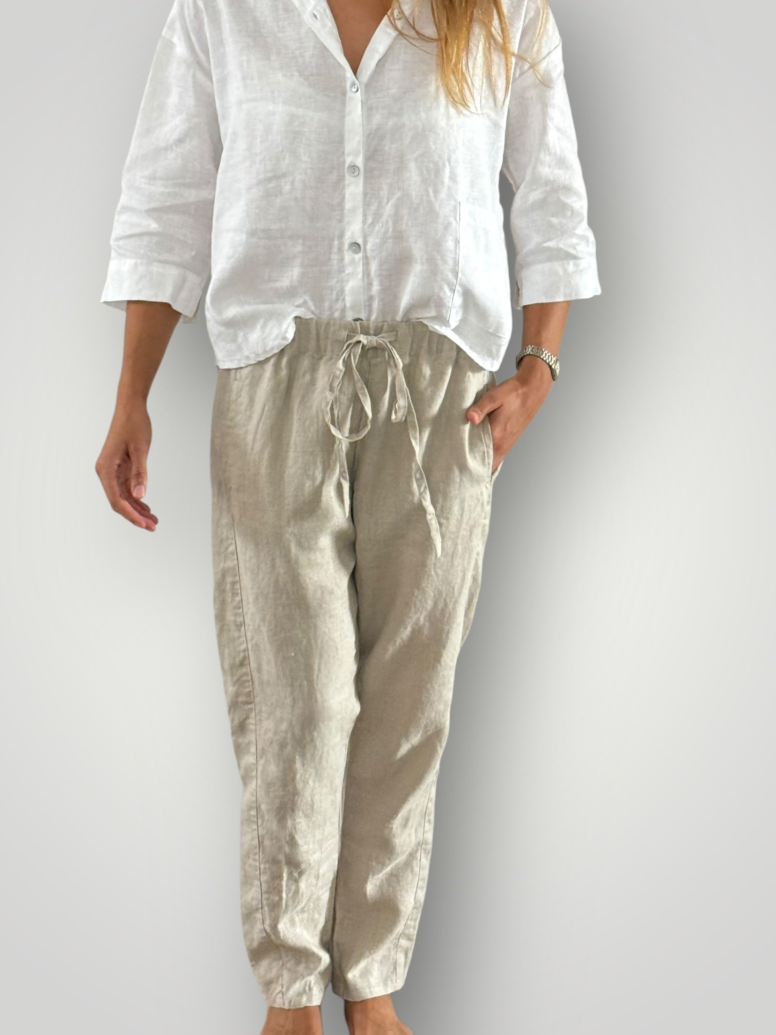 Portia pant-natural linen