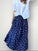 lulu skirt - blue dusk spot linen Apparel