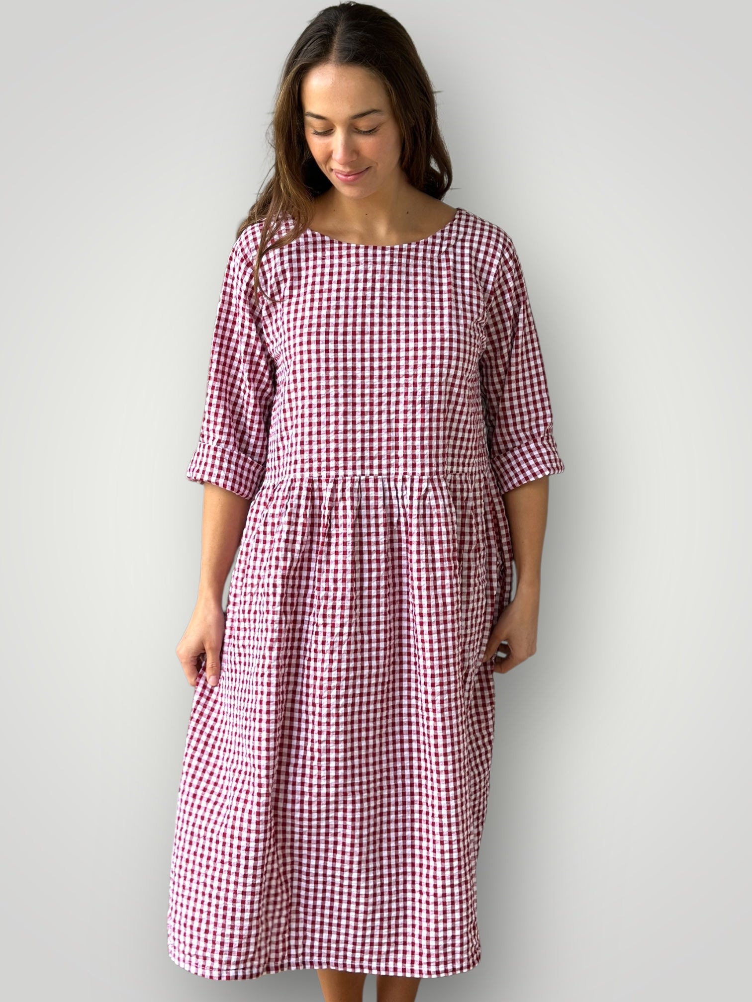 april dress - red gingham cotton Apparel
