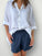 abbey short - navy linen Apparel