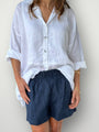 abbey short - navy linen Apparel