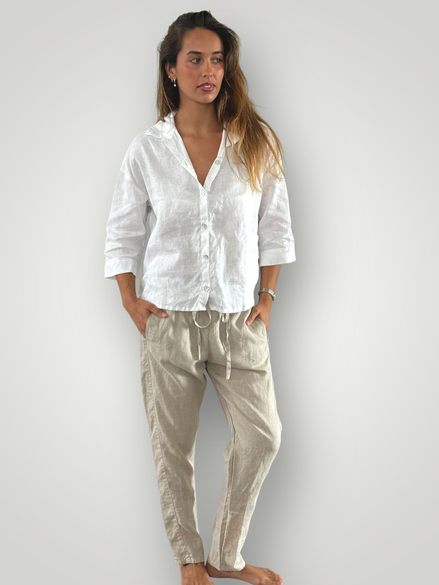 Portia pant-natural linen