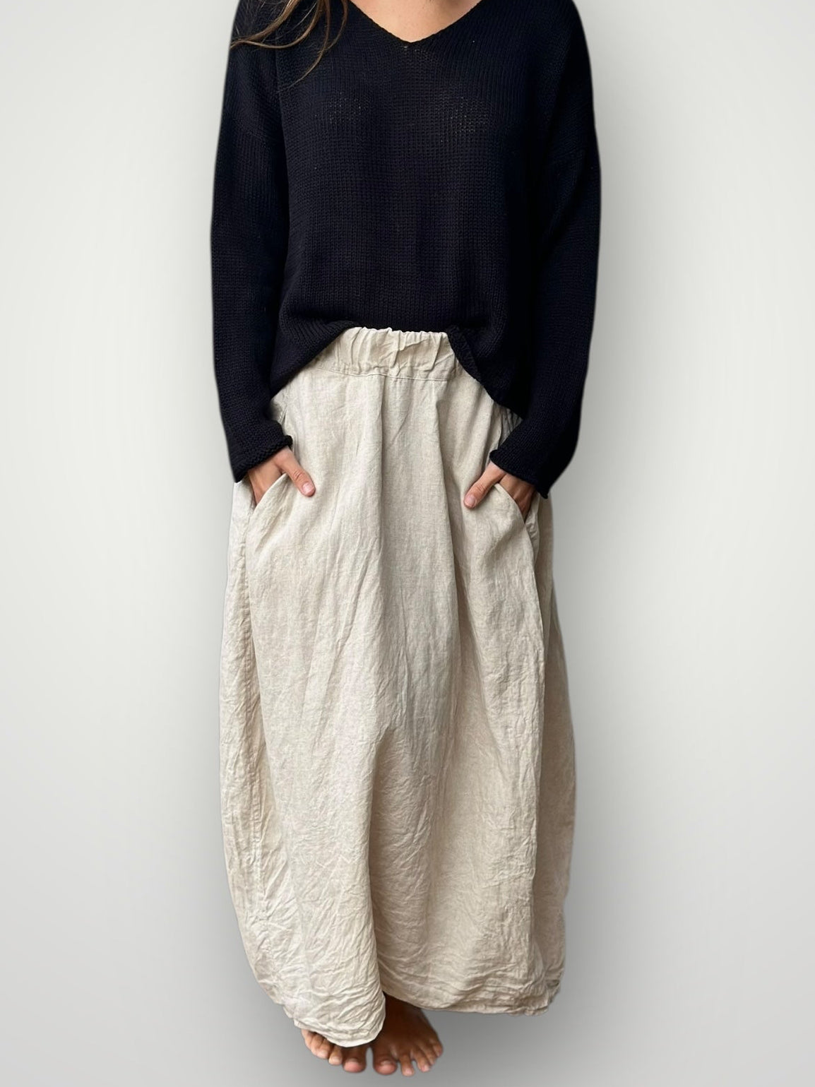 lana skirt-natural linen Apparel