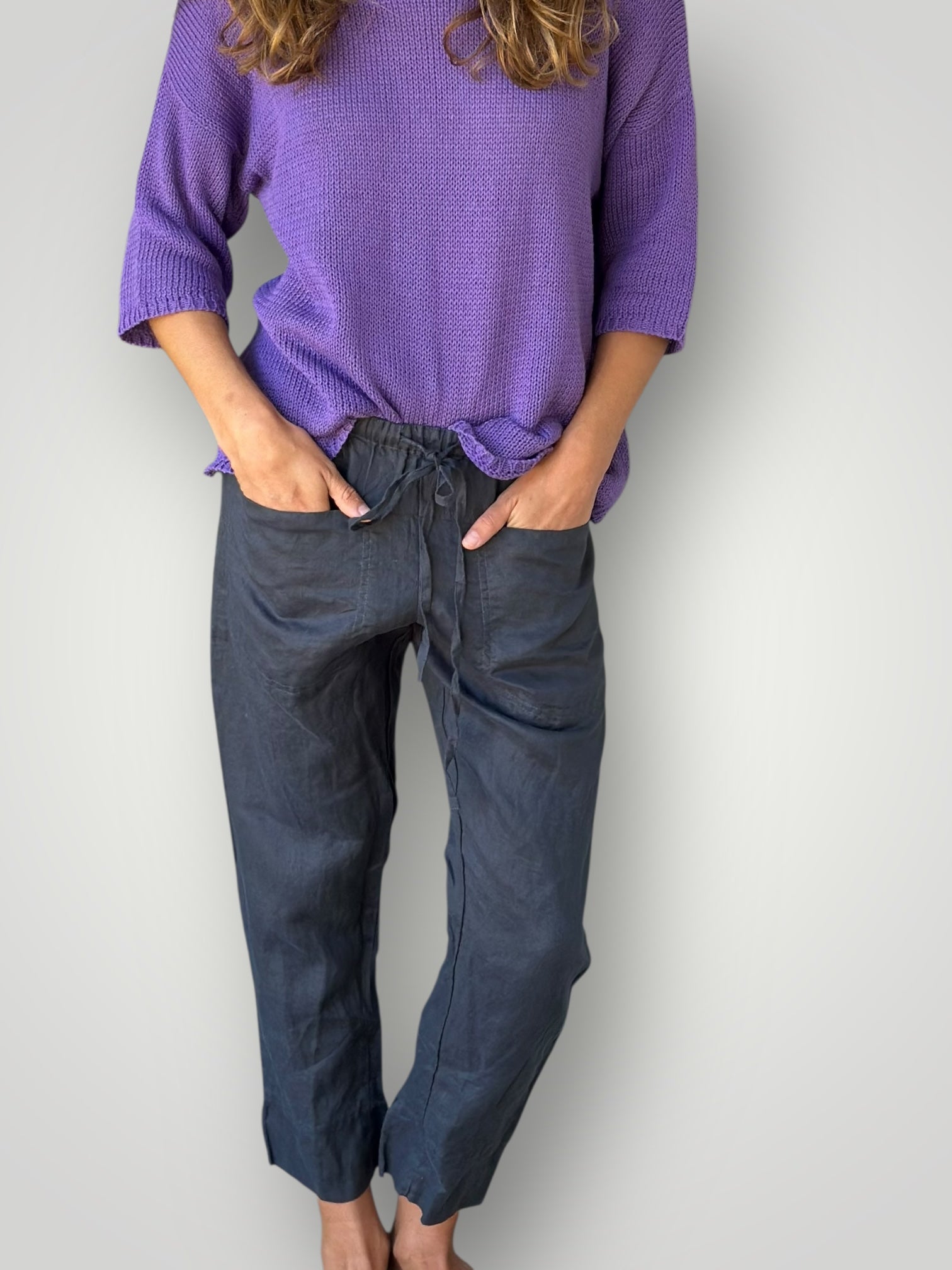 darcy pants - charcoal linen Apparel