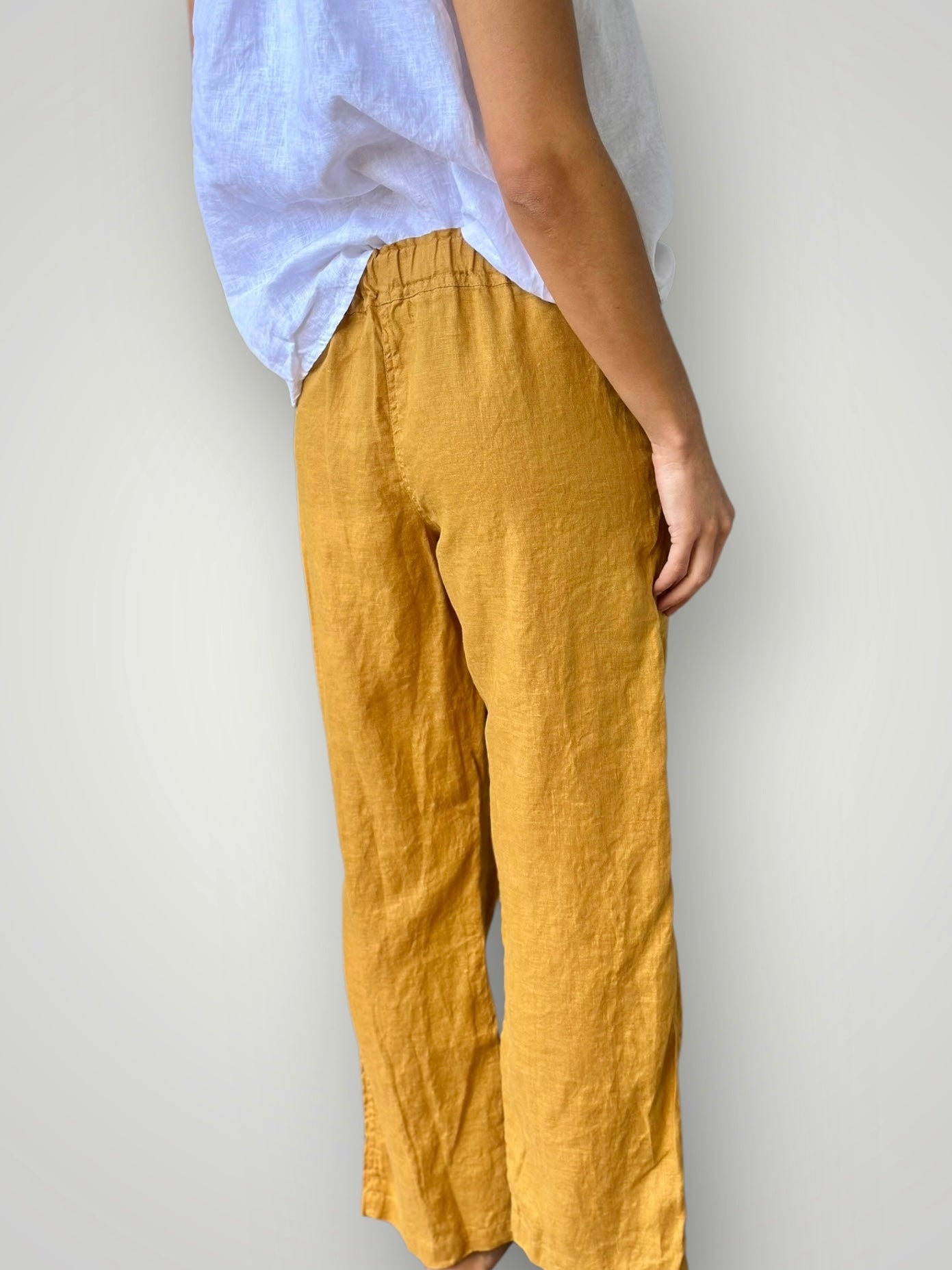 fleur straight leg pants - turmeric linen Apparel