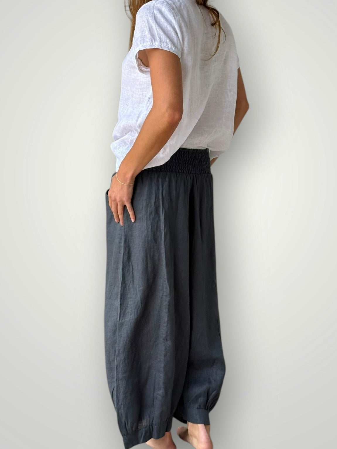 jackie pant - charcoal linen Apparel