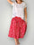 lola skirt - red floral linen Apparel
