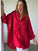 megan shirt - red linen Apparel