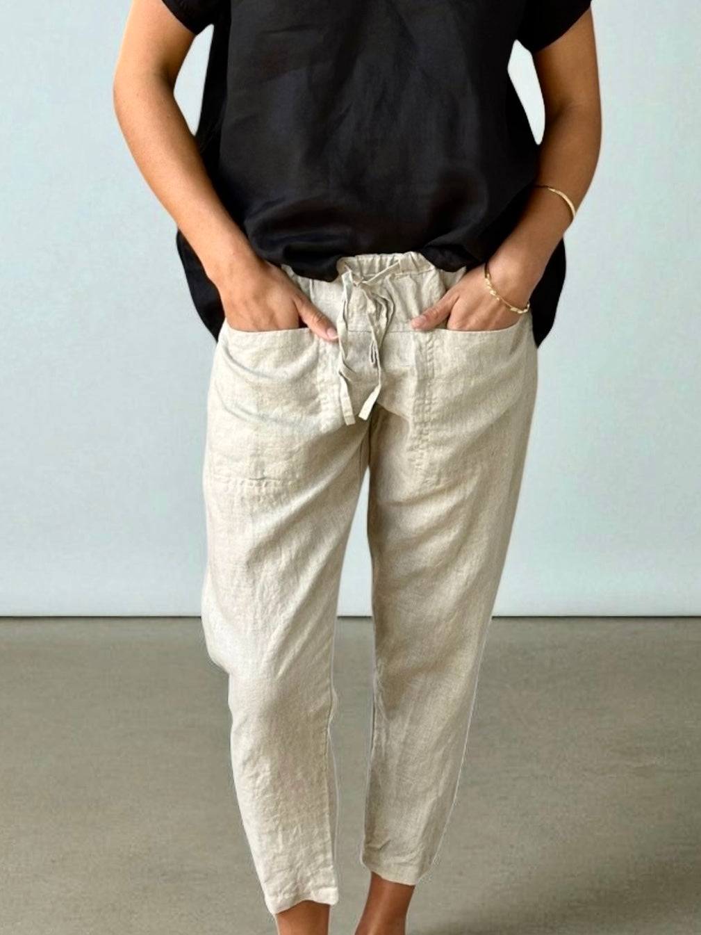 jessie pant-natural linen Apparel