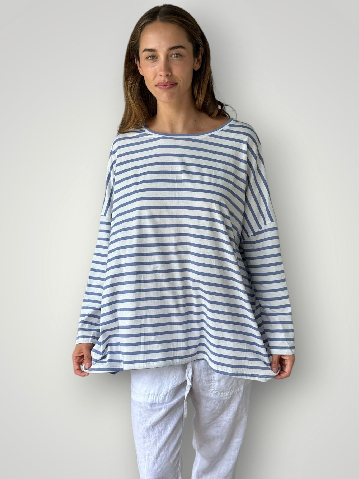 estella top-cornflower stripe cotton Apparel
