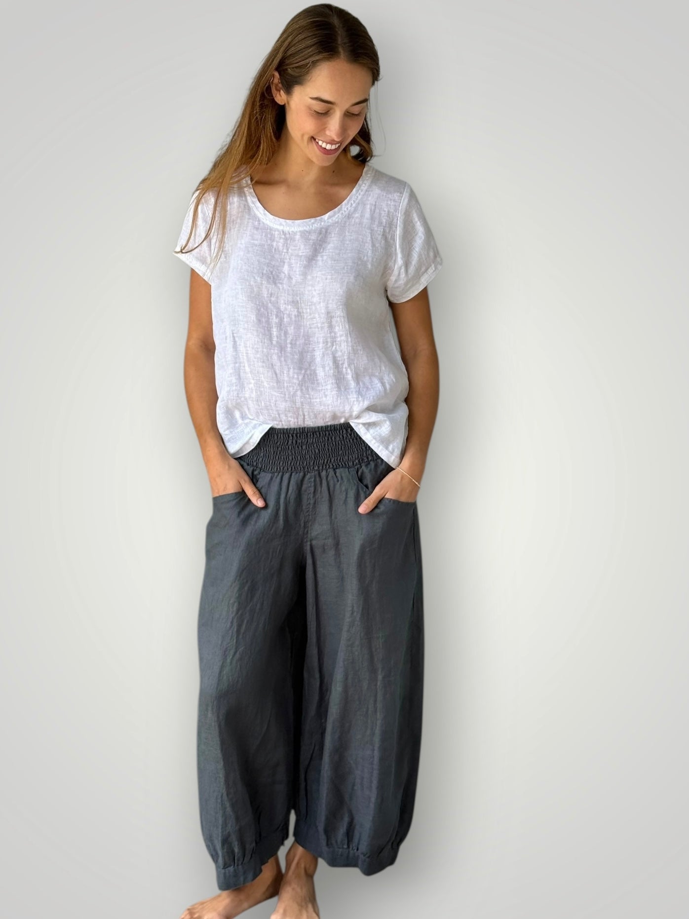 jackie pant - charcoal linen Apparel