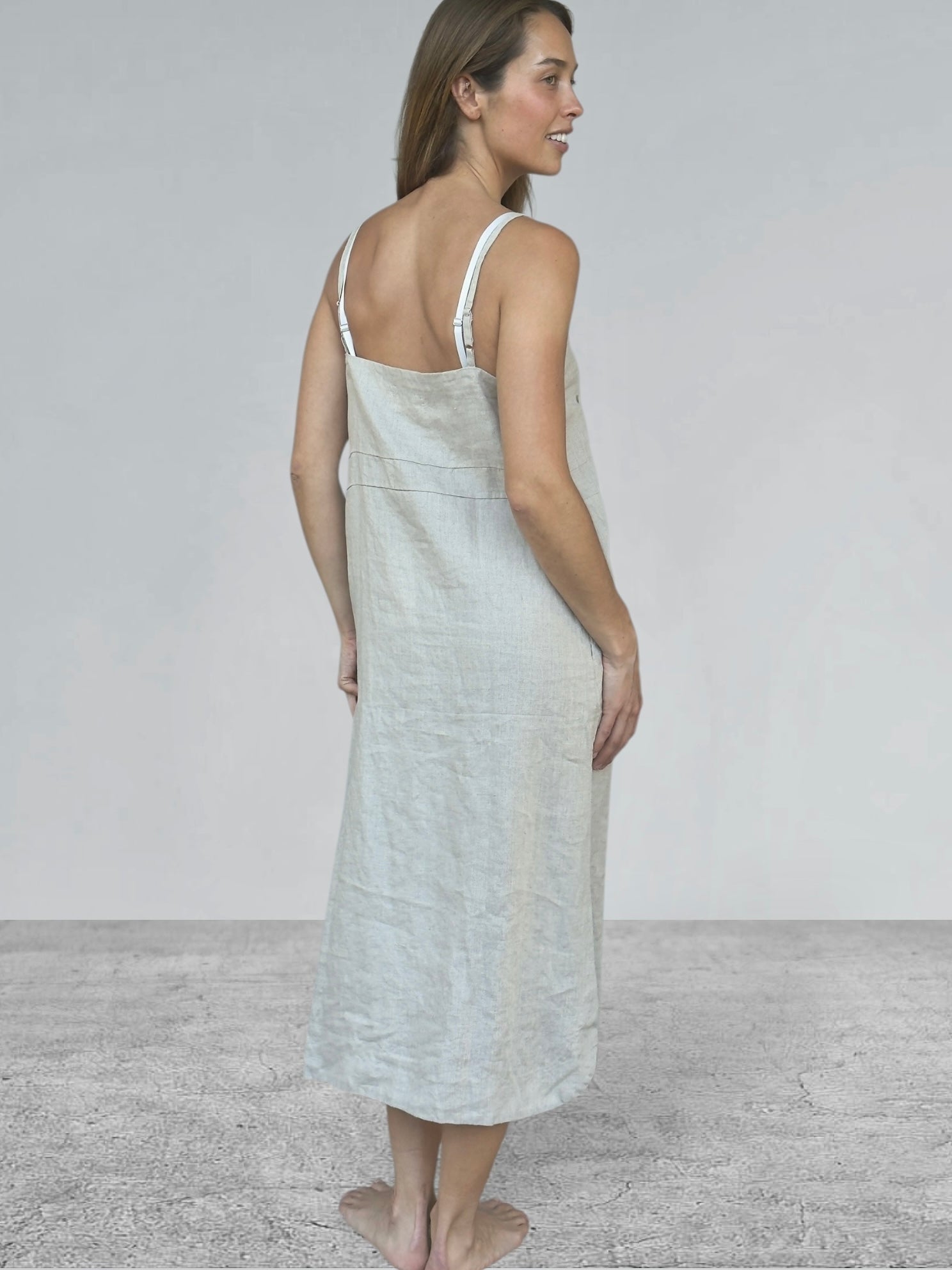mabel dress-natural linen