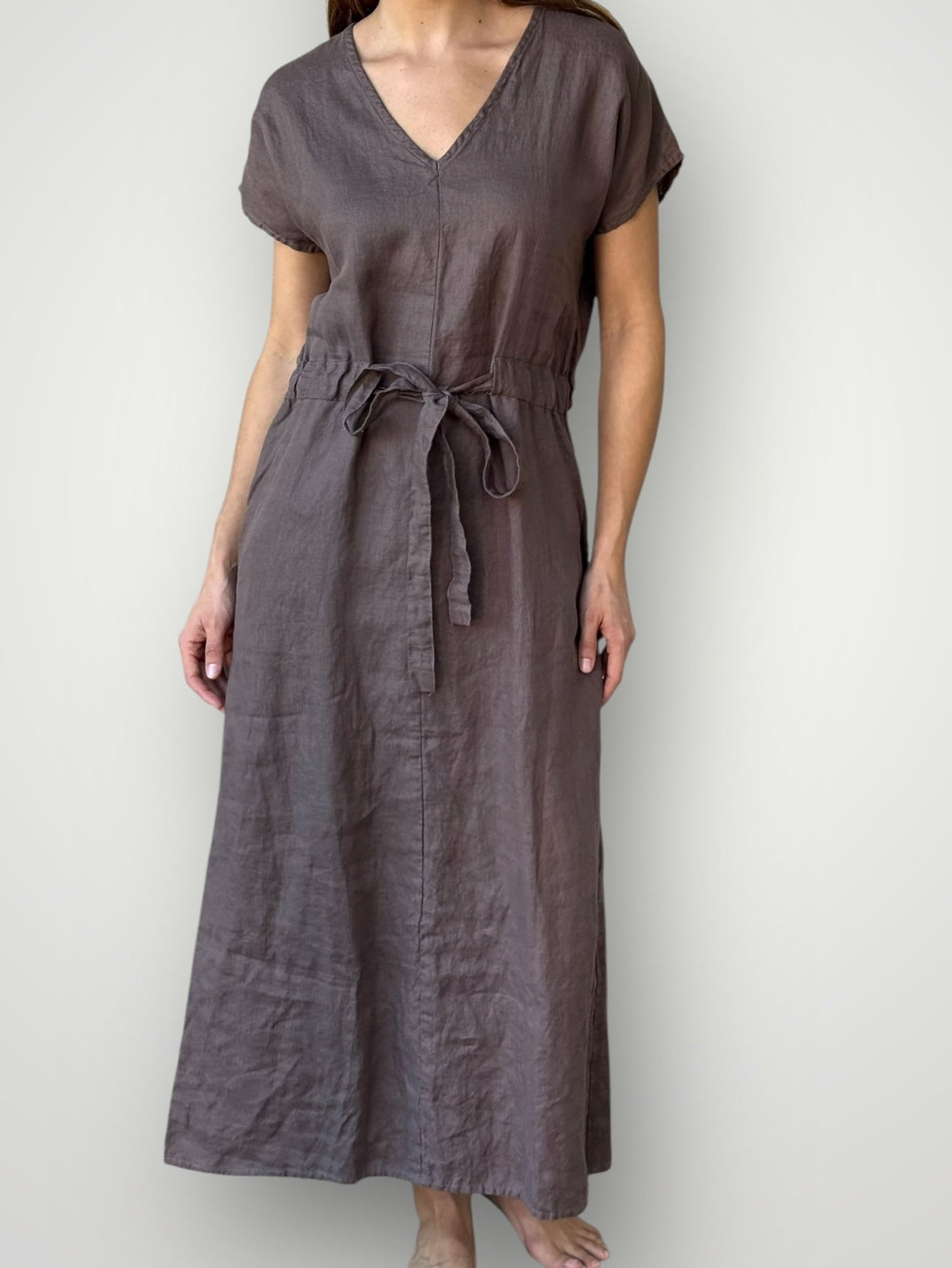 harper dress - soil linen Apparel