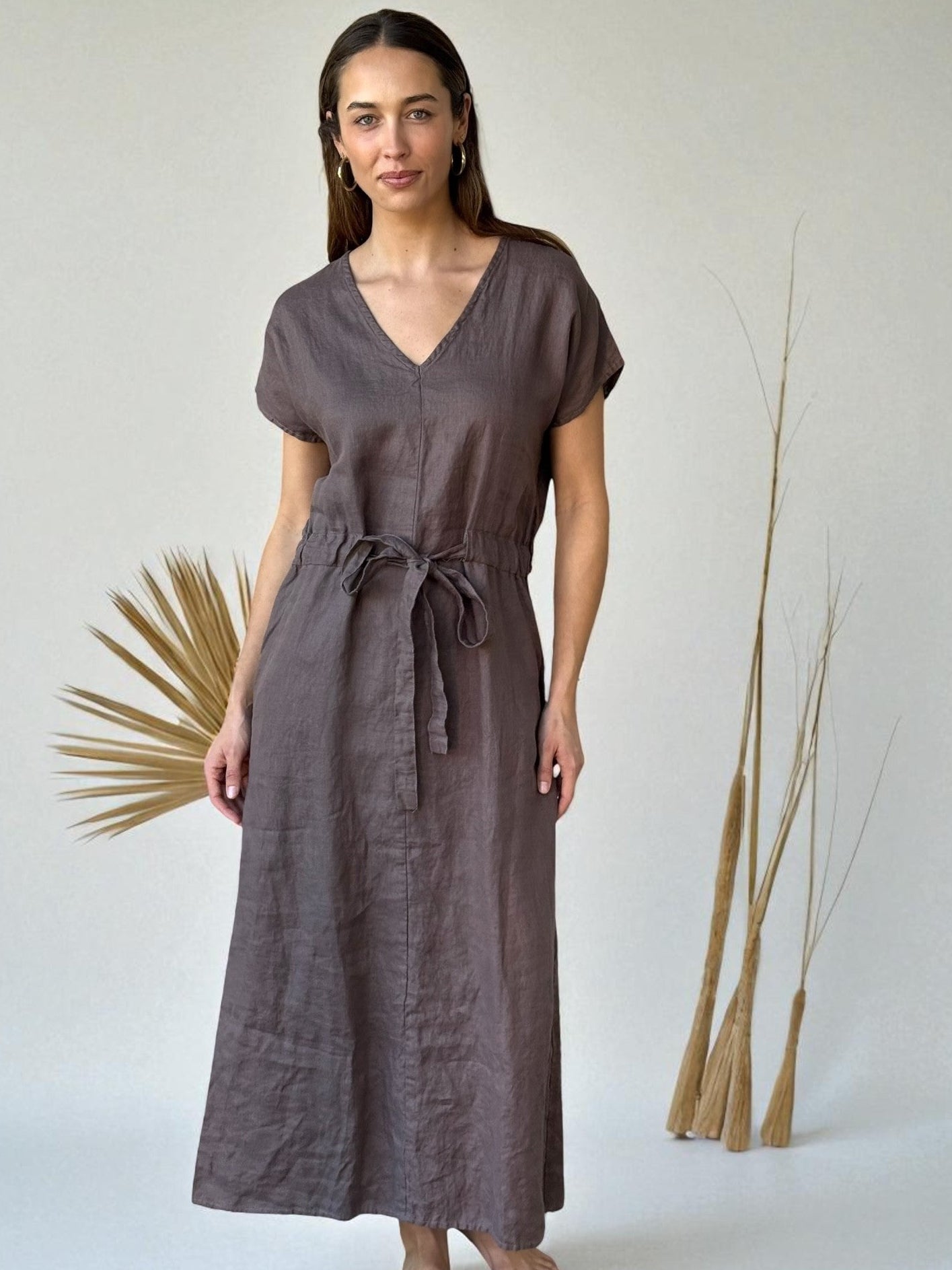 harper dress - soil linen Apparel