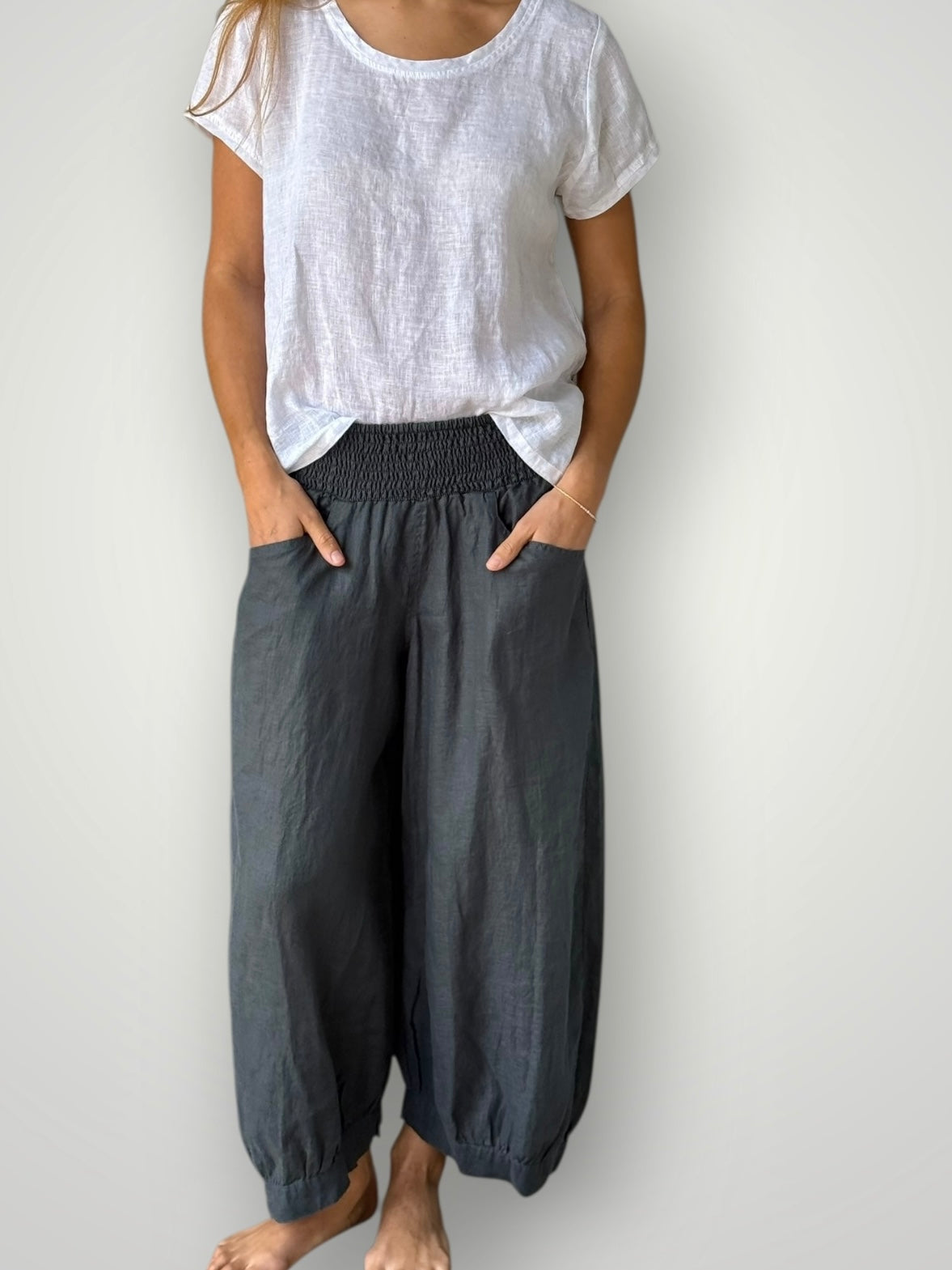 jackie pant - charcoal linen Apparel