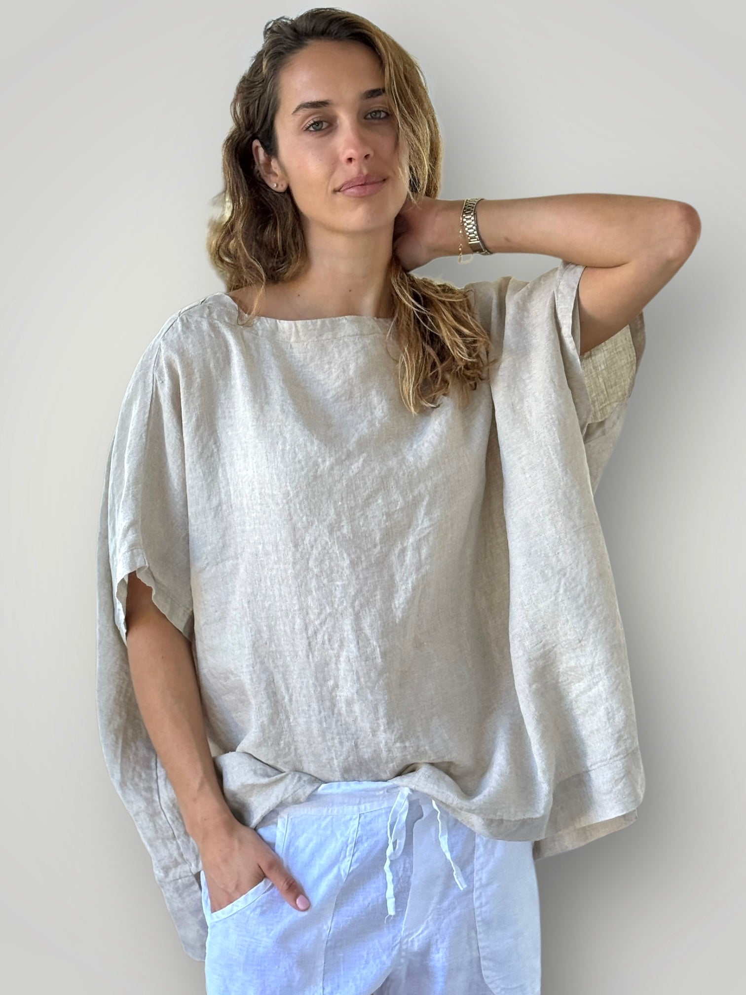 sammy top - natural linen Apparel