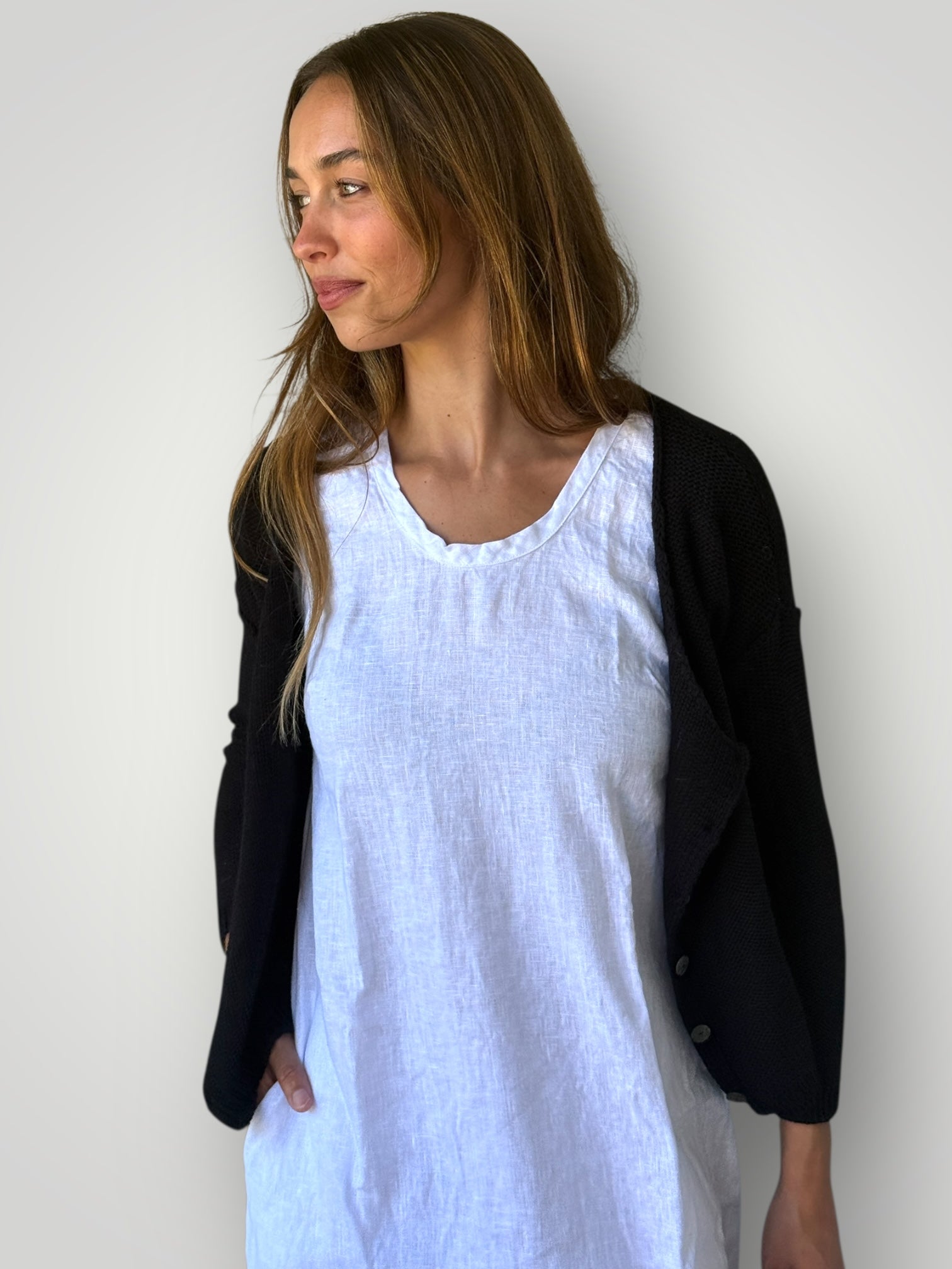 annie cotton cardi black