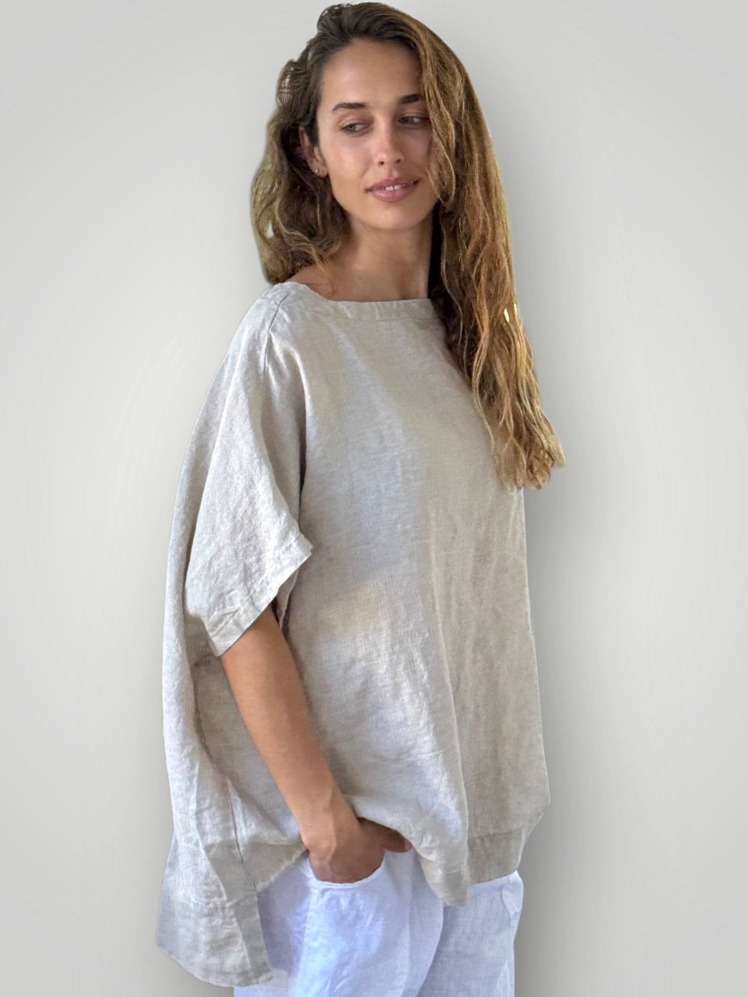 sammy top - natural linen Apparel