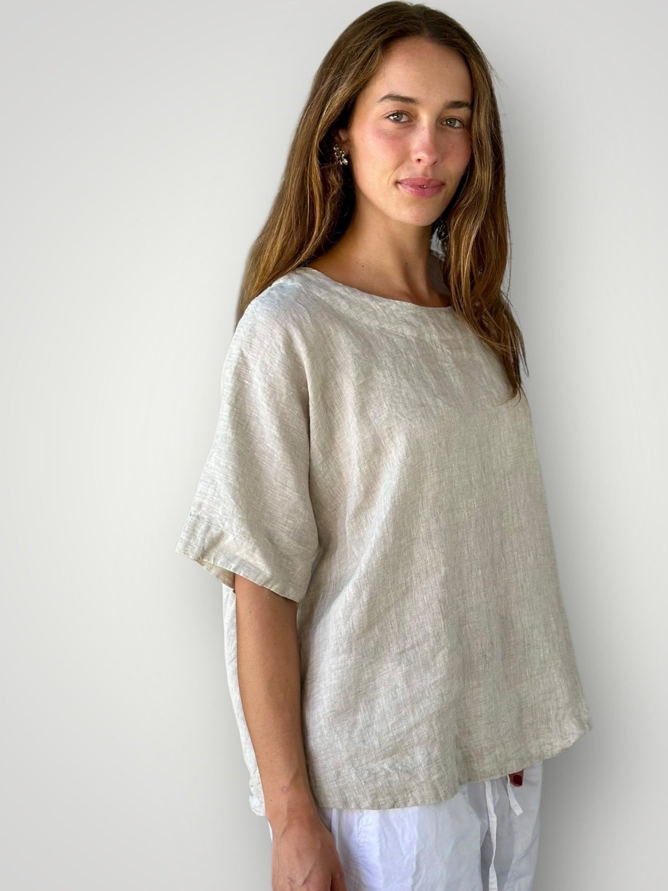 mia top - natural linen Apparel