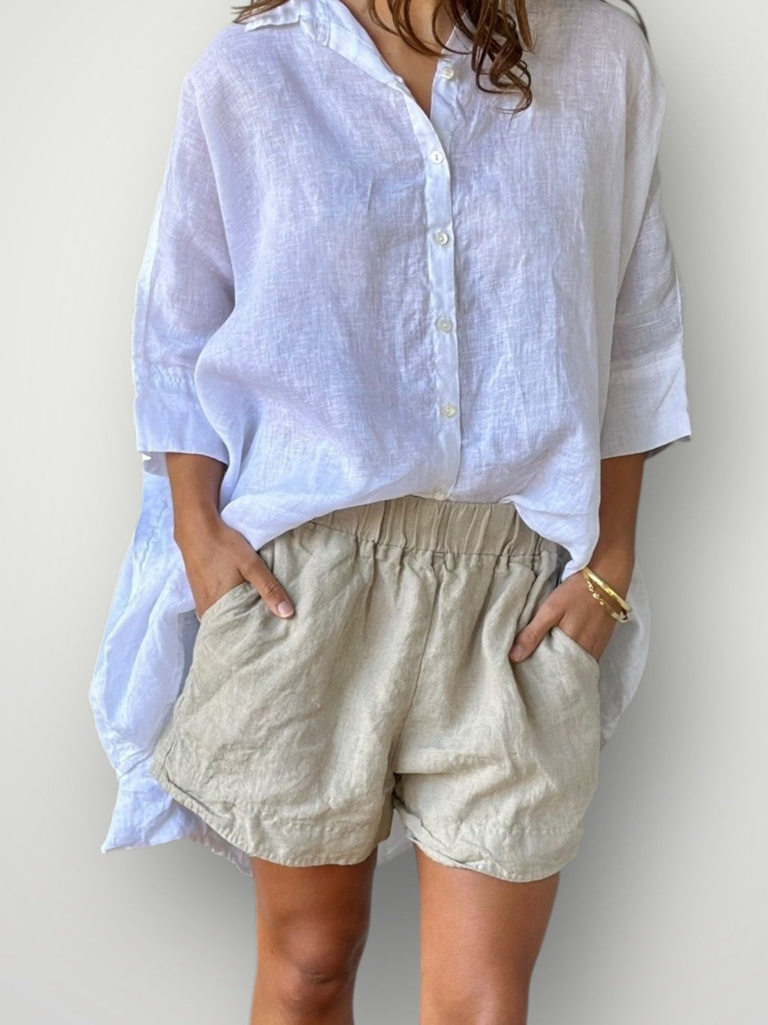 issey shirt - white linen Apparel