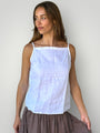 milly tank - white linen Apparel