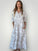 bridget dress - natural big flower linen Apparel