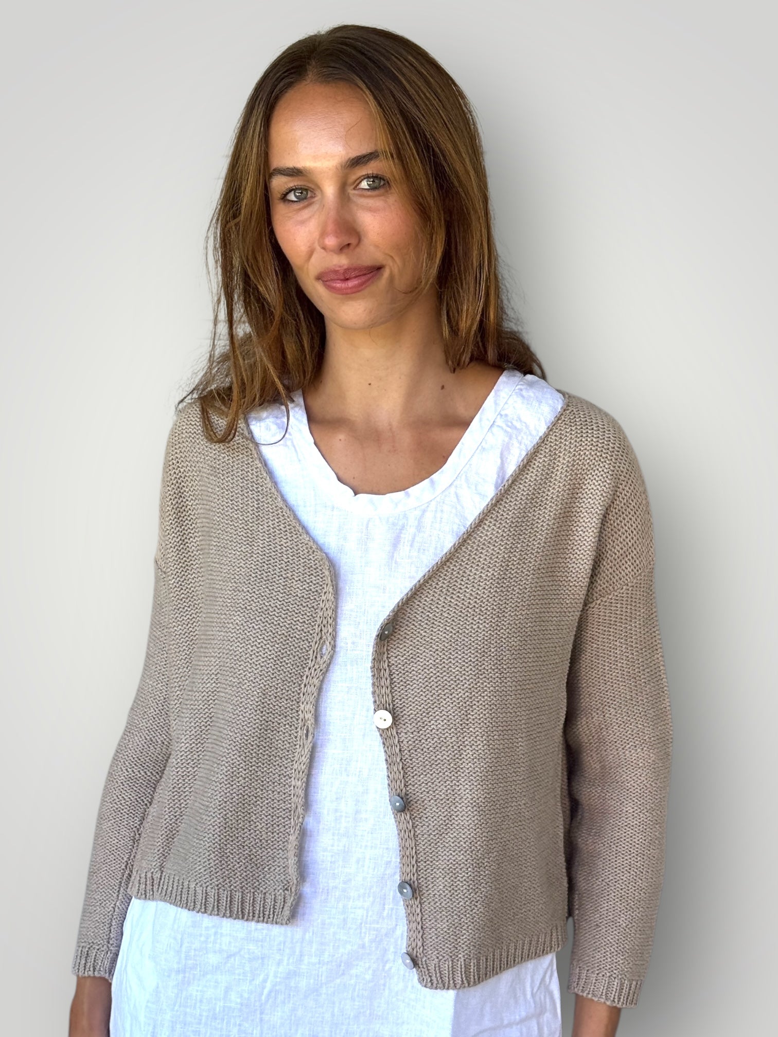 annie cotton cardi natural
