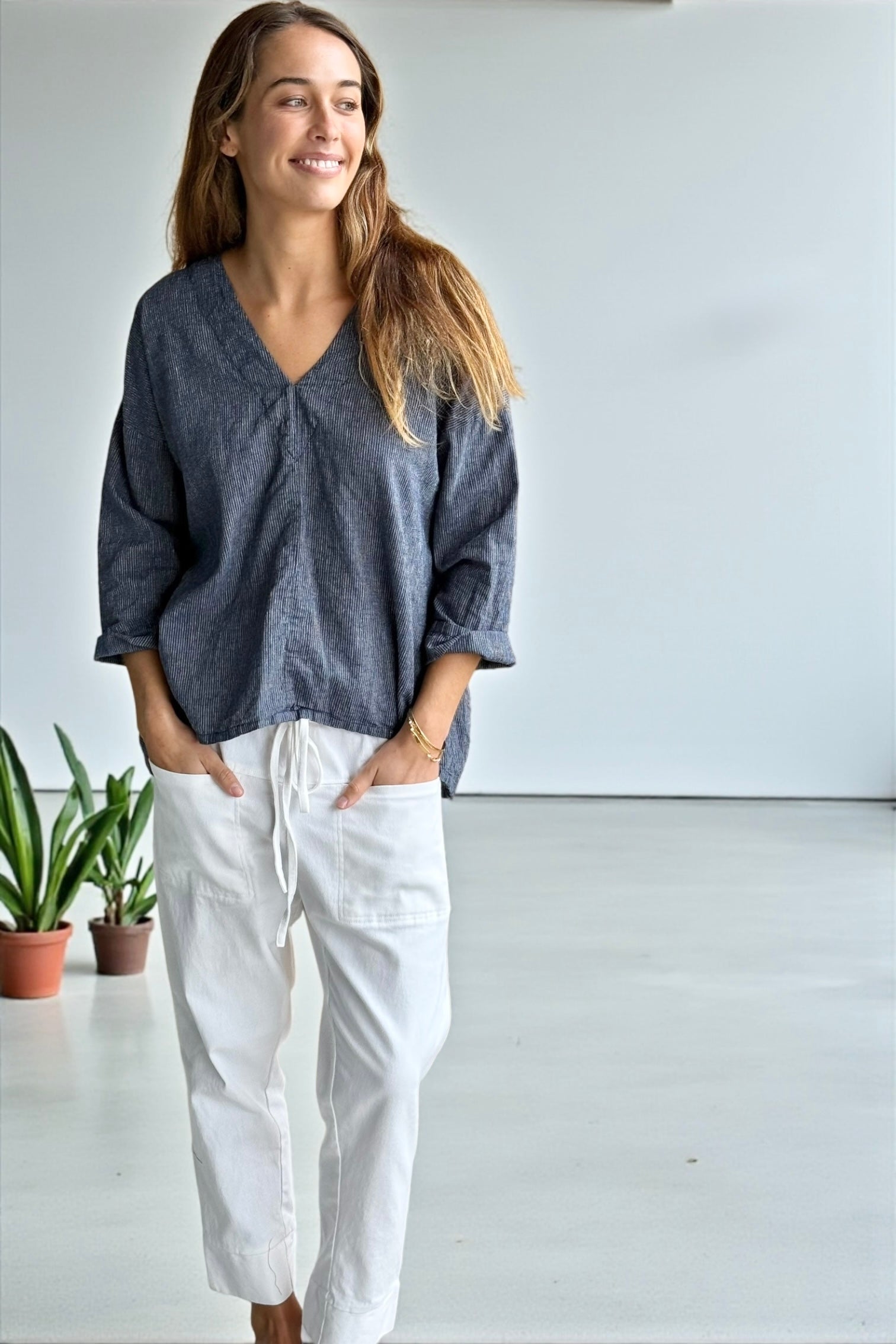 dylan pant-chalk twill cotton Apparel