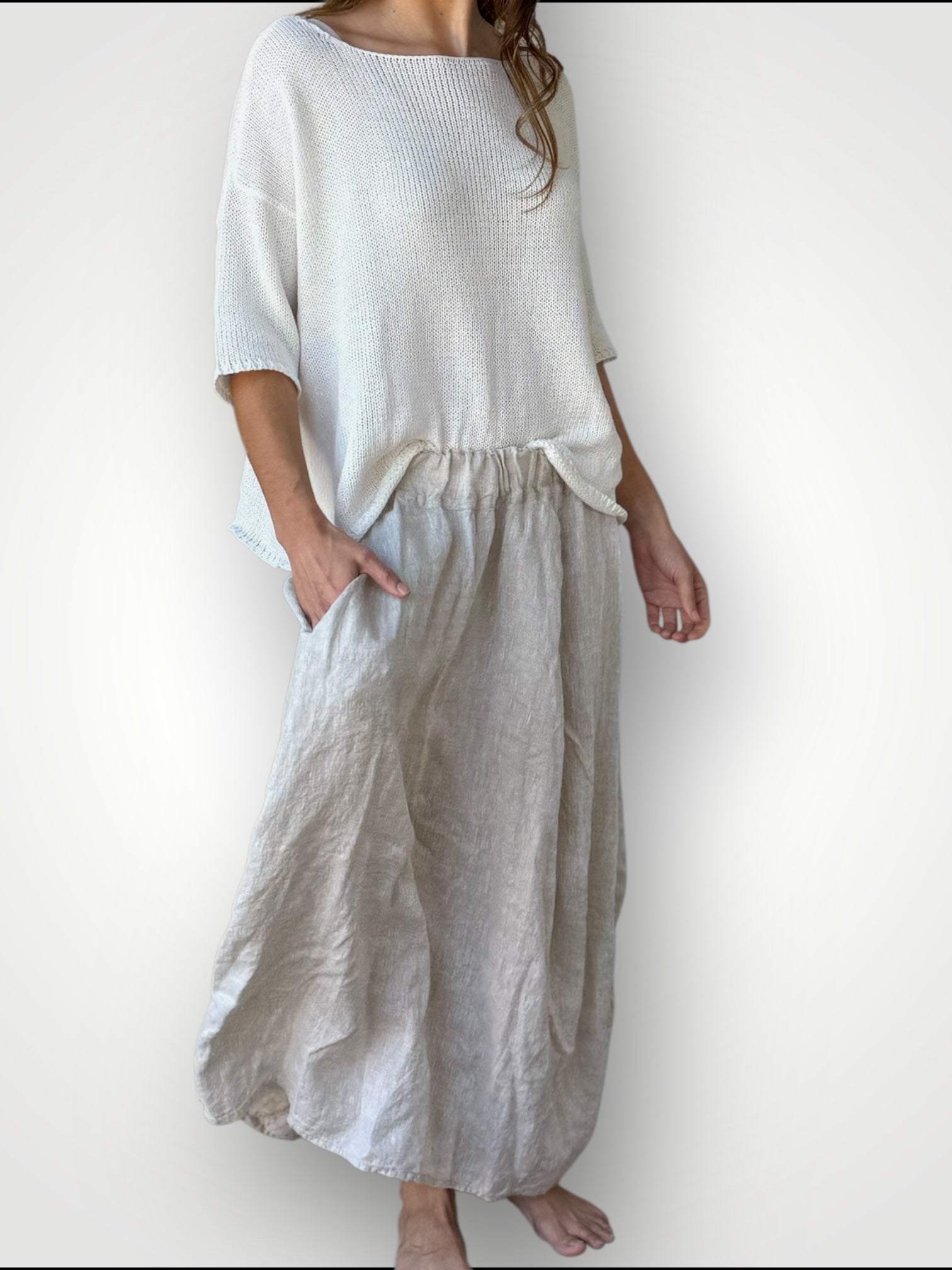 lana skirt-natural linen Apparel