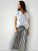 lola skirt-small black stripe linen Apparel
