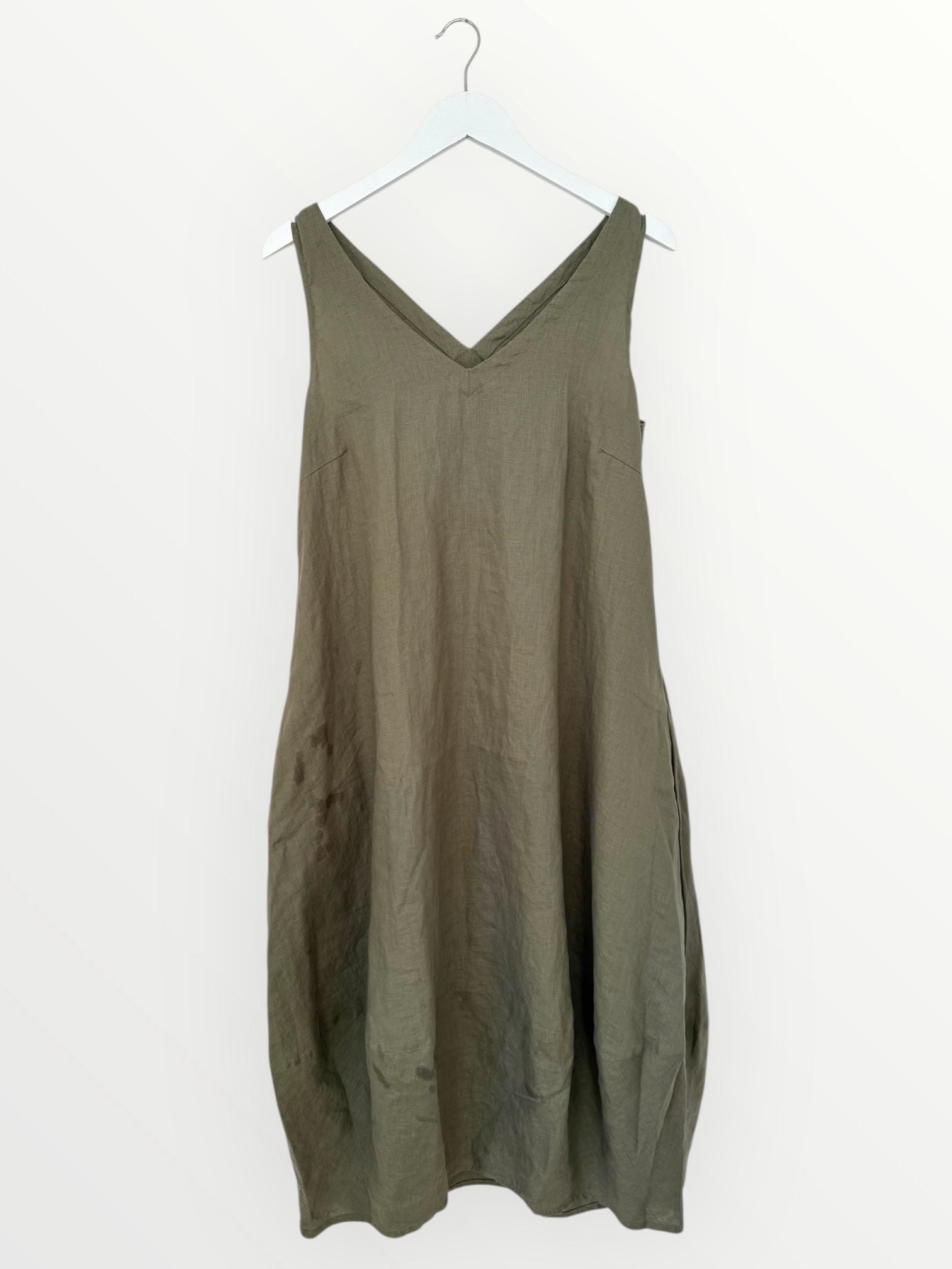 amber dress - sage linen Apparel