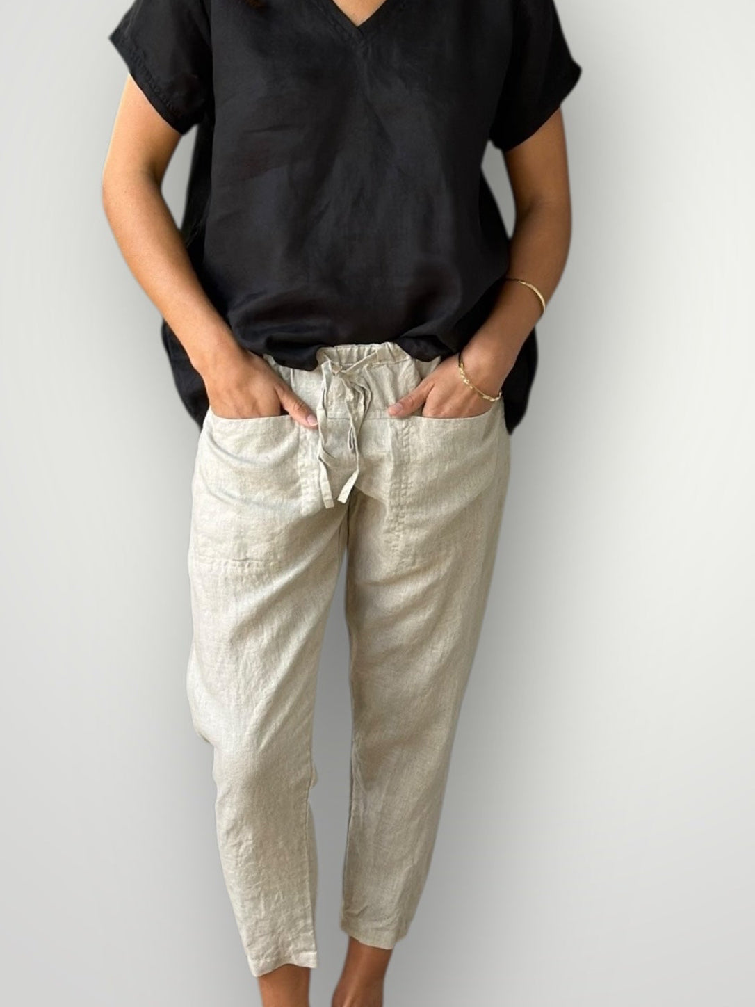 jessie pant-natural linen Apparel